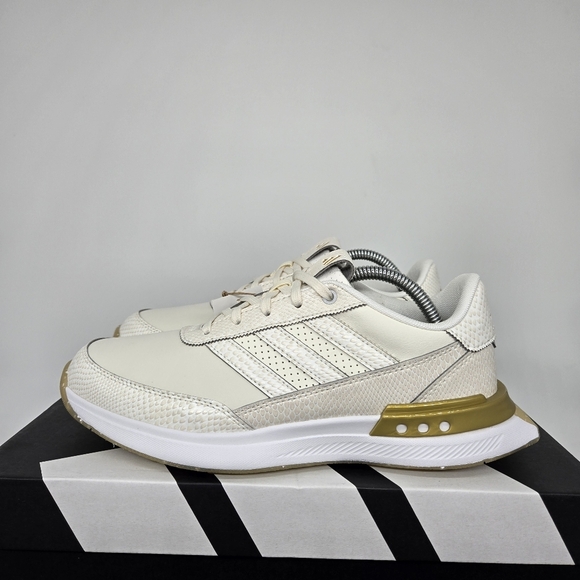 New adidas S2G 24 Leather Spikeless Golf Off White Gold Women's Shoes Size 7 - Picture 1 of 8